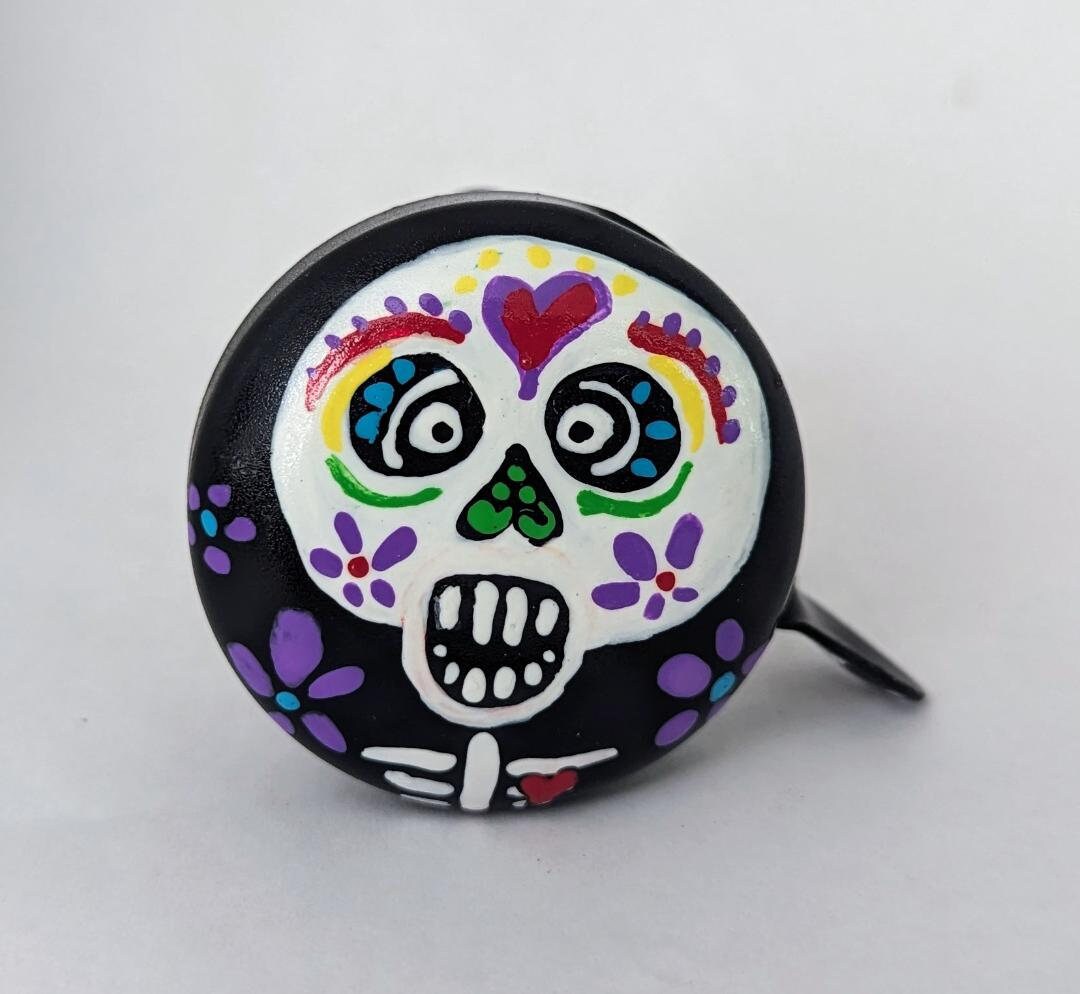 Skull Bike Bell Painted Bike Bell Bicycle Bell Skull and Etsy