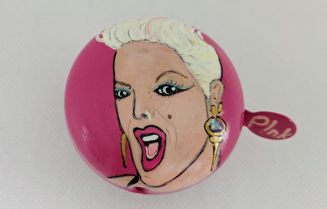 LIMITED EDITION PNK Pink Bike Bell Painted Bike Bell Alicia