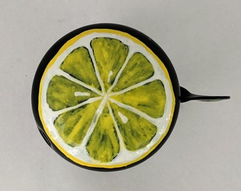 lemon, yellow lemon, bicycle bell,  bike accessories,  tropical fruit, yellow citrus, bicycle accessories, unique original functional