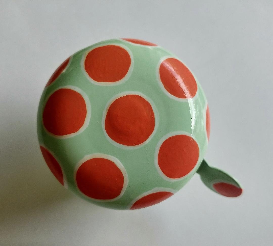 Mint and Coral Polka Dot Painted Bicycle Bells Bicycle Etsy