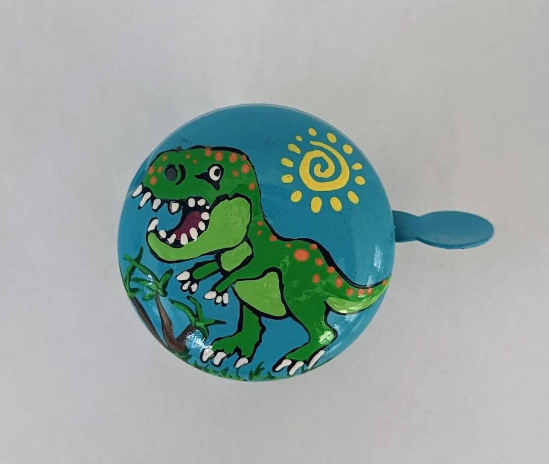 Dinosaur Dinosaur Bike Bell Painted Bike Bell Bicycle Bell Etsy