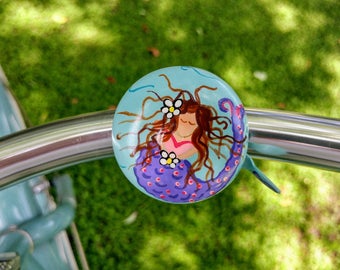mermaid, painted bicycle bell, ready to ship, most sold items, mermaid birthday, little mermaid, mermaid tail, bicycle accessories, top sell
