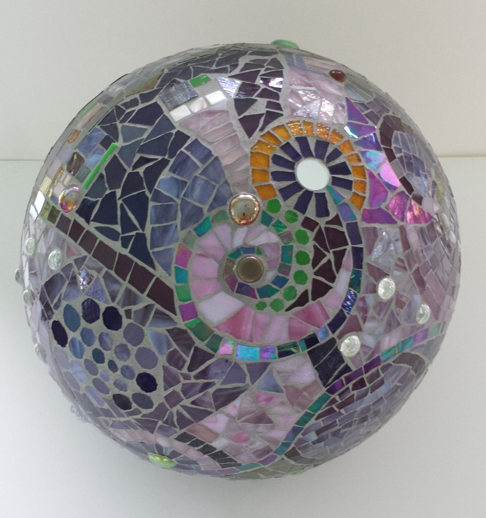 Mosaic Orb Garden Gazing Ball stained glass ball round Etsy
