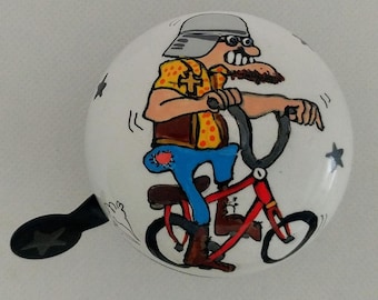 Bicycle bell, bike bell, bicycle accessories, custom bike bell, painted bike bell, beach cruiser, guy gifts, biker gift, colorful bike