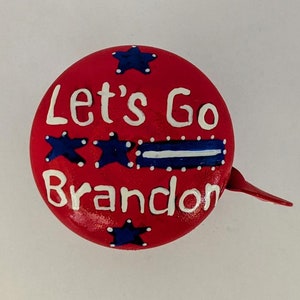Let&#39;s Go Brandon, painted bike bell, bike bell bicycle bell, funny Joe Biden, crowd cheering chant, anti Biden, Let&#39;s Go Brandon!, bike art