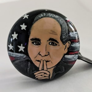 Rush Limbaugh, bike bell, painted bike bell,  radio icon, patriot art, American patriot, bicycle bell, American heros, Rush Limbaugh