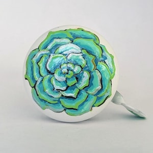 Succulent, bike bell, succulent painting, bicycle bell, bike accessories, succulent flower, painted flower, cycling accessory, bike gift