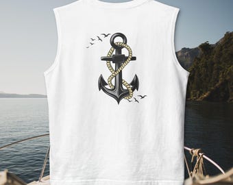 Nautische Anker Muskel Tank Top | Küsten Strand ärmelloses Shirt