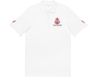 Captain Anchor Embroidered Polo Shirt | Nautical Boating Sailing Fishing Apparel