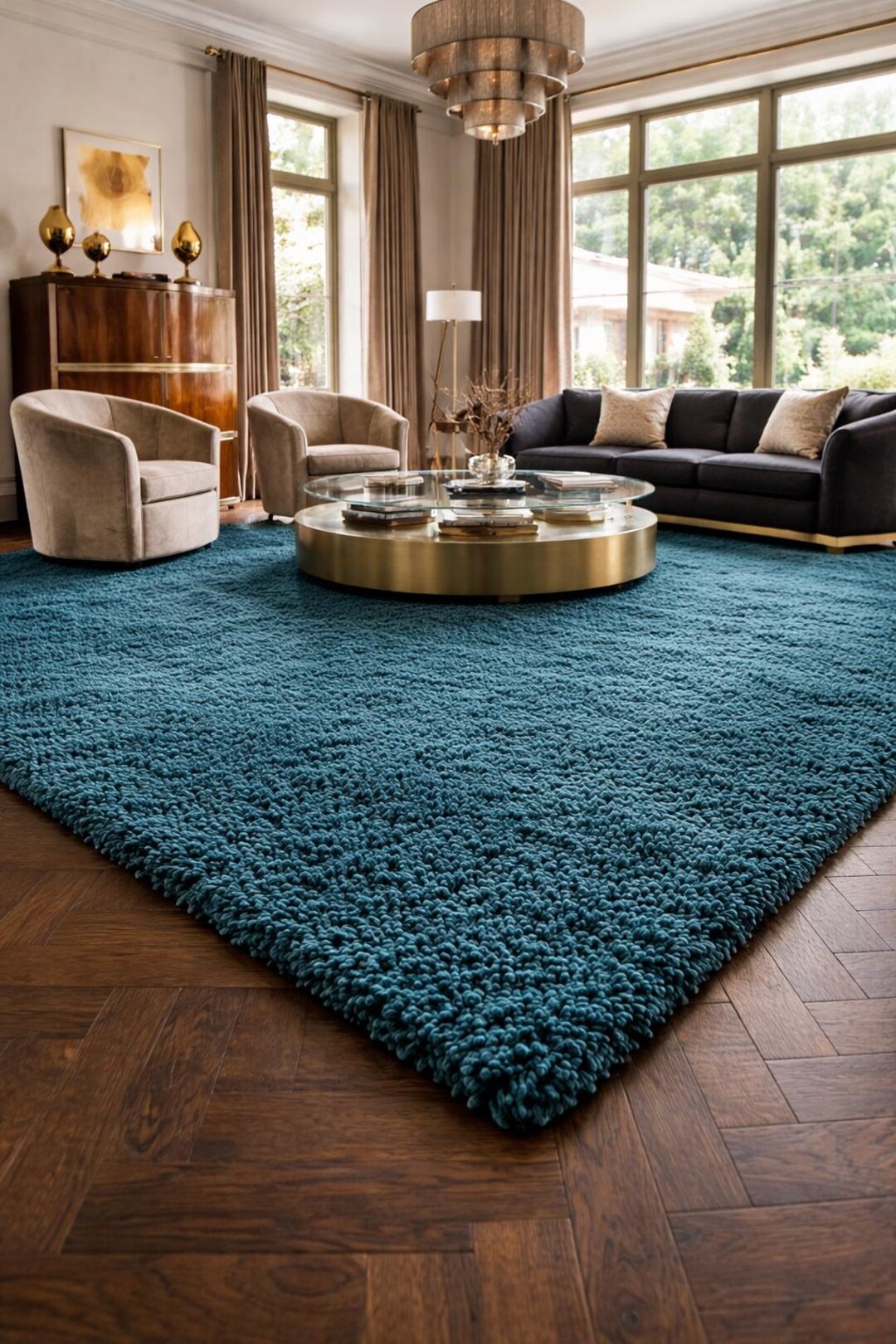 Hand-tufted Wool Area Rug – Modern Solid Plush Carpet, Custom Size - Etsy