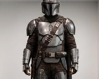 Fantasia de Din Djarin, o Mandaloriano, com Armadura Completa | Traje de Cosplay de Armadura Beskar | Roupa de Halloween - Conjunto de Armadura e Capacete Impressos em 3D