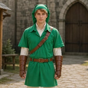Hero Tunika Cosplay-kostym: Legend of Zelda Link Grön Outfit