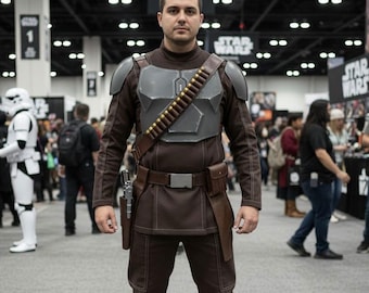 Mandalorian Warrior Costume: Beskar Armor Plates, Flight Suit, Leather Accessories Full Set - Mandalorian Cosplay