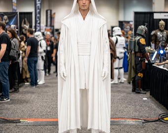 Darth Maul Inspired Sith Apprentice Costume: Multi-Layered Robes With Hooded Cloak and Leather Sash - Sith Lord