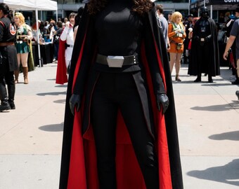 Handgefertigte Zweite Schwester Cosplay Kostüm Star Wars Bösewicht Outfit Schwarzer Umhang