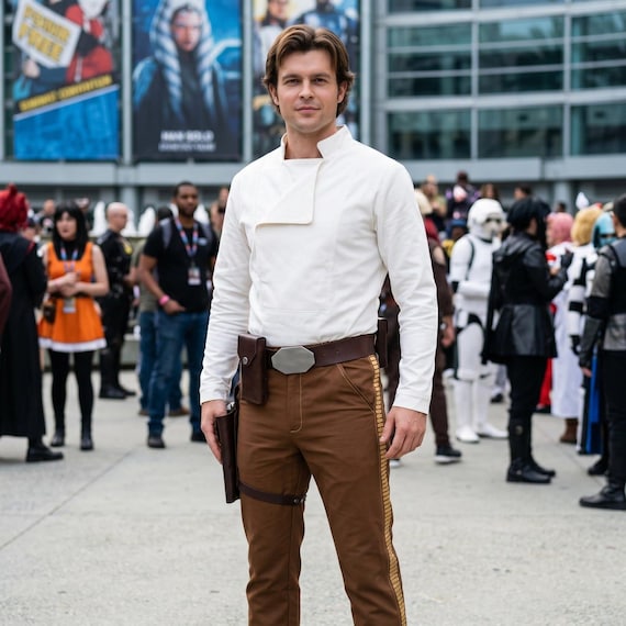 Han Solo Costume Suit 3-Piece | Star Wars Smuggler Cosplay Set with Belt Custom Fit