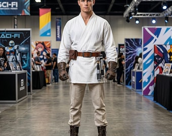 Handgefertigte Obi-Wan Kenobi Tunika Set, Stoffe für das ultimative Star Wars Cosplay - Jedi Kostüm