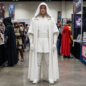 Disfraz de aprendiz Sith inspirado en Darth Maul: túnica multicapa, capa con capucha, faja de piel sintética - Señor Sith