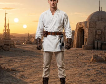 Handcrafted Obi-Wan Kenobi replica tunic set, fabrics for ultimate Star Wars cosplay - Jedi Costume