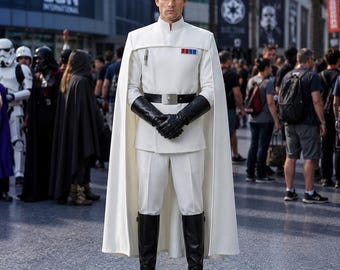 White Imperial Officer Suit with cape - Star Wars Galactic Empire Uniform