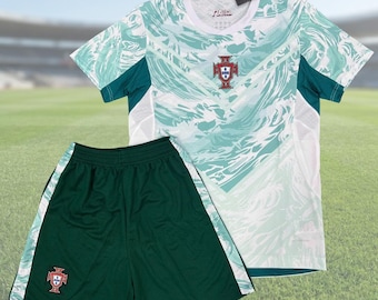 Portugal Soccer Jersey and Shorts Kit – 2026 World Cup Home Uniform, Embroidered Logo