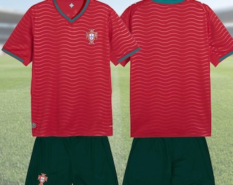 Portugal 2026 World Cup Home Soccer Jersey and Shorts Kit – Embroidered Logo, Polyester