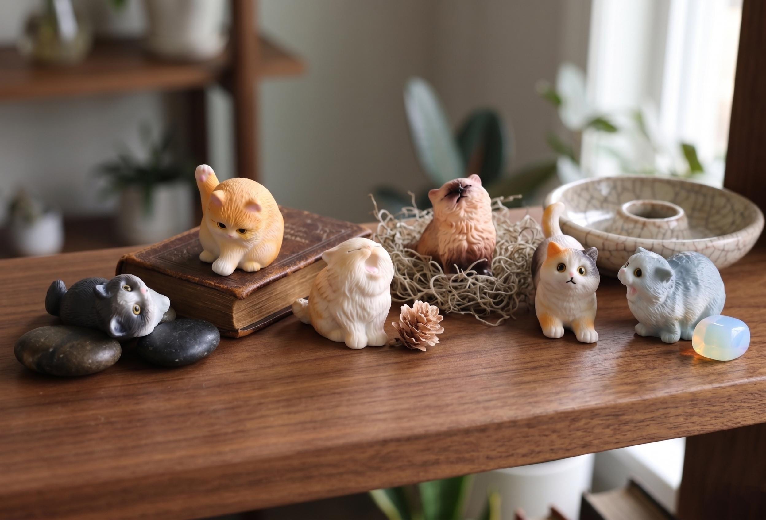 Mother Cat Kitten Figurine - Etsy