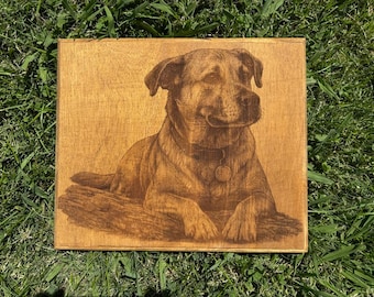 Custom Pet Portraits on Wood - 12" x 12" or custom