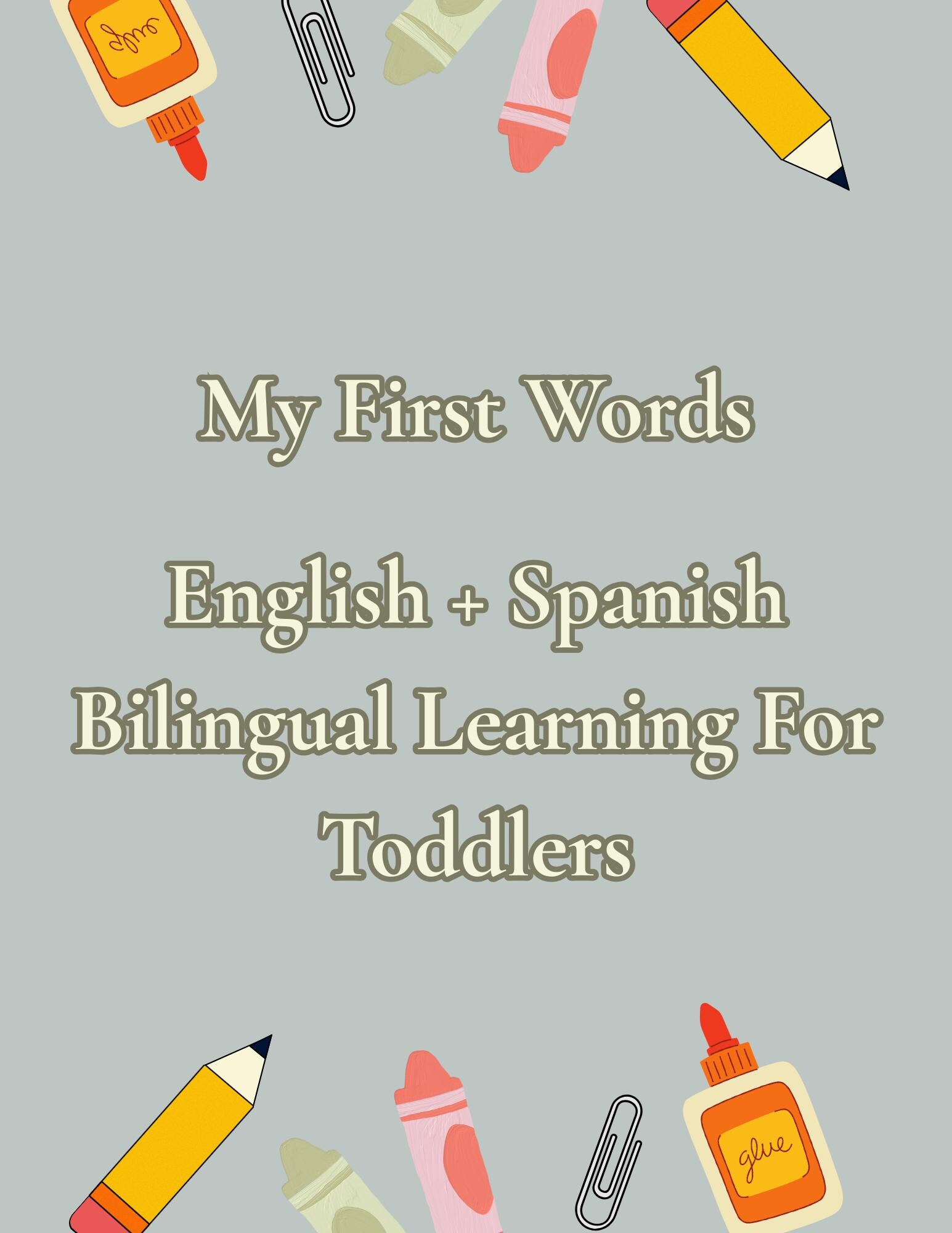 Bilingual Toddler Learning Binder | English Spanish First Words ...