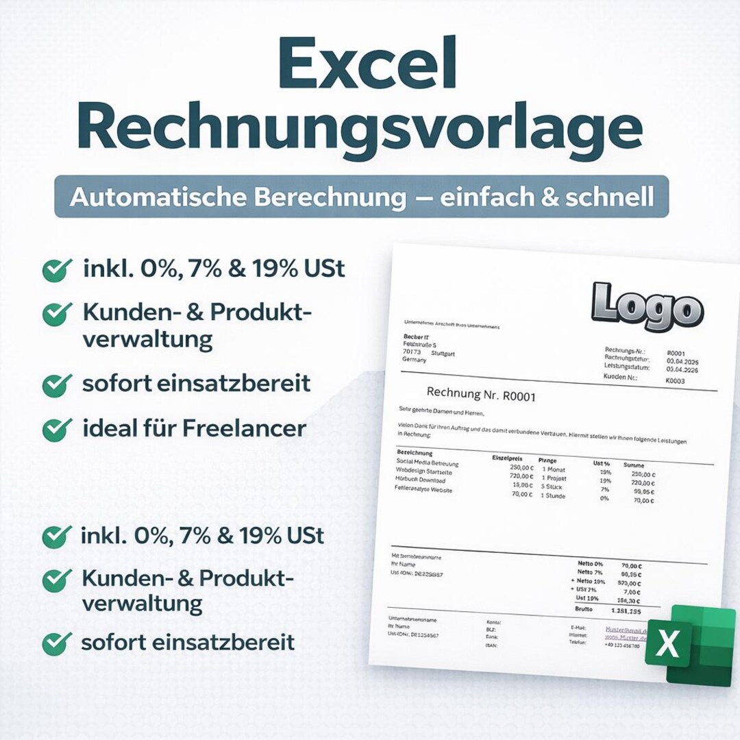 Excel Invoice Template for Freelancers and Self-employed Individuals ...