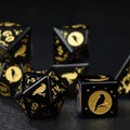 Crow themed DND dice set, Full Set Gemstone Polyhedral Dice, Dungeons and Dragon RPG dice, Raven dice set product logo