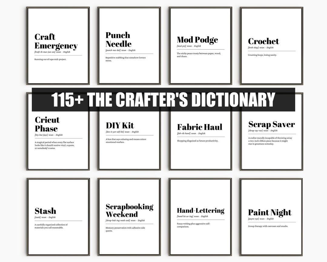 Crafter Funny Definition Print Gift, Crafting Lover Wall Art Poster ...