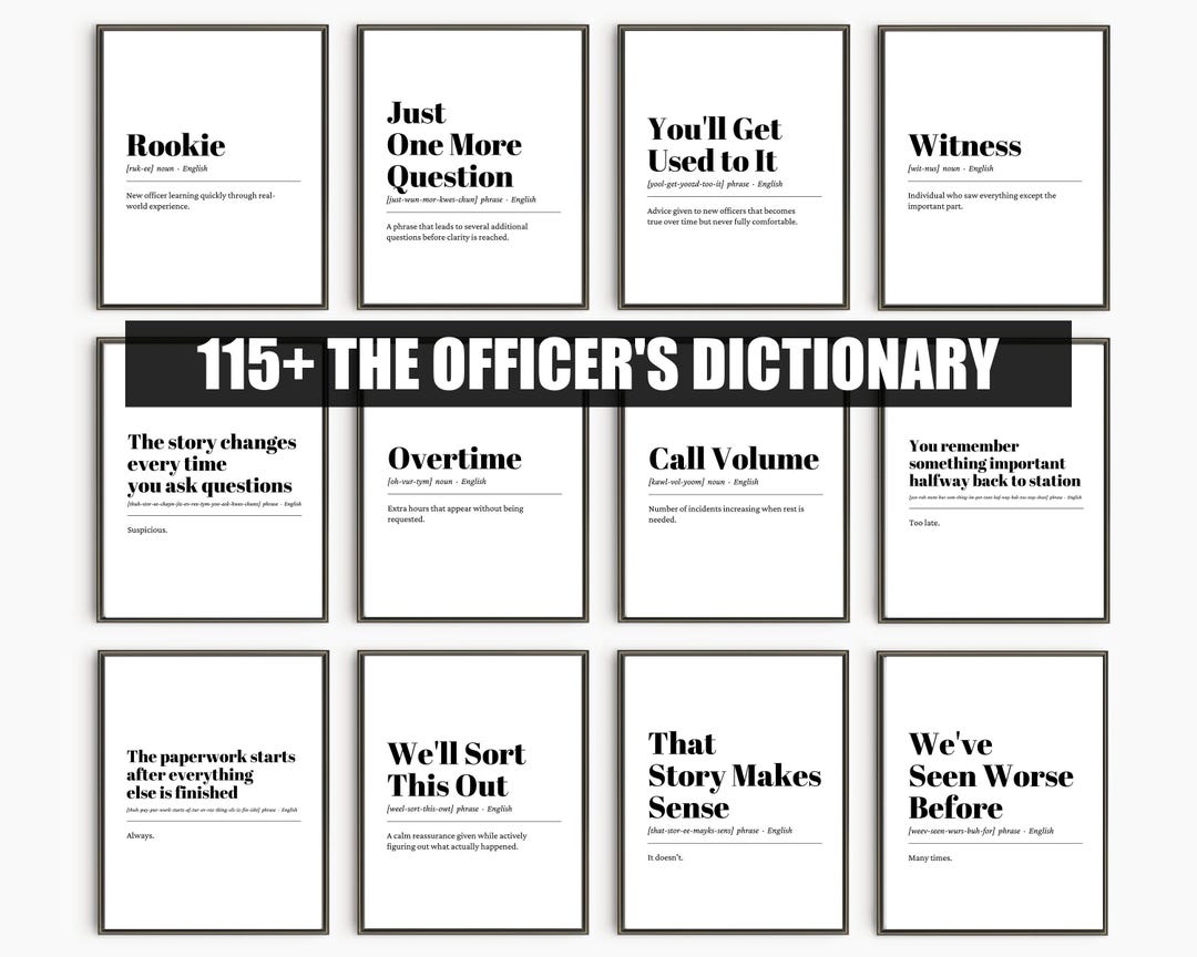 Funny Police Definition Print, Officer Humor Wall Art, Law Enforcement ...