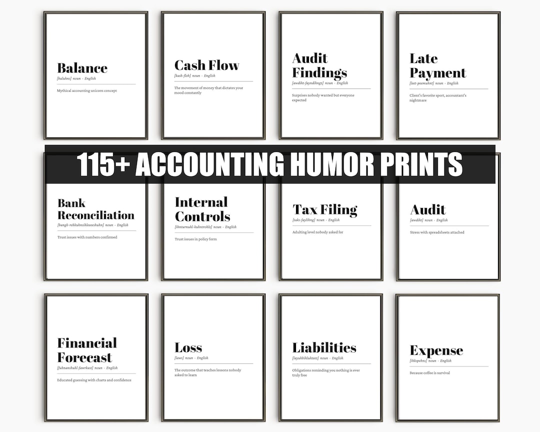 Accounting Humor Prints Bundle, Funny Accountant Office Decor ...