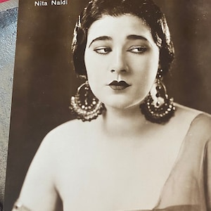 NITA NALDI Print, SILENT Film Era Postcard, American Actress  (1894 to 1961) Vamp Inspired by Theda Bara Antique Postcard