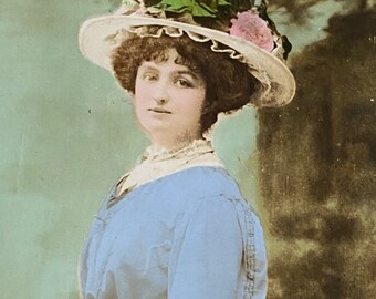 Glamouröse Schauspielerin Postkarte, Lilian Braithwaite, britische Schauspielerin, Antique Edwardian Franked 1909