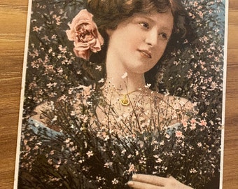 Gabrielle Ray, English Postcard, W & D Downey, Glamorous, Unwritten Postcard Printed in Germany