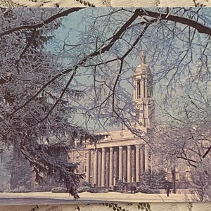 Carte postale vintage des États-Unis, carte postale des années 1960 de l'Université d'État de Pennsylvanie, NON ÉCRITE