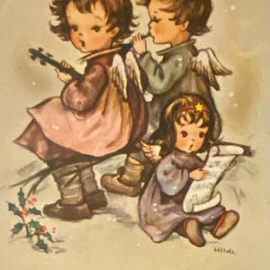 Cartolina finlandese, Buon Natale Cartolina Hummel, Artista Hilne Illustrato, ANNI '90 NON SCRITTO