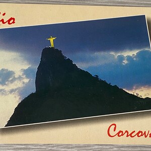 Cartão postal vintage do Rio de Janeiro Brasil, Monte Corcovado Floresta da Tijuca