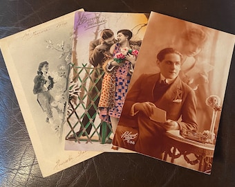 French Antique Postcards, Romantic Couples, Please Choose One