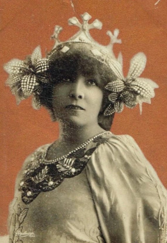 サラ・ベルナールのポストカード（1844-1923）、フランスの女優、妖艶