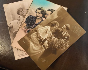 French Antique Postcards, Romantic Couples, Please Choose One