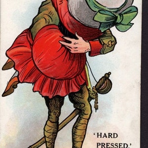 Antike Kriegspostkarte, Romantisches Paar, Suffragette Humor, Artist National Series 1915, Großer Hut
