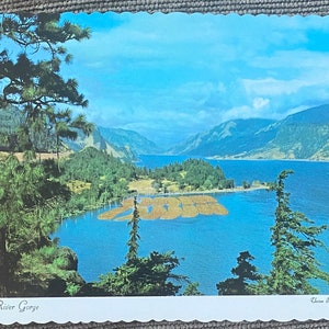 Cartolina della gola del fiume Columbia, carta effimera vintage degli anni '60, NON UTILIZZATA