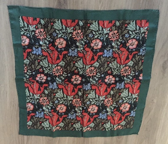 Poppies Silk Scarf, William Morris, Tulips Poppie… - image 2