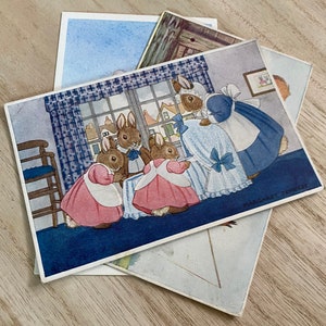 Eichhörnchen oder Hasen, Gesendet in 1940er Jahren, Künstlerin Margaret Tempest, Vintage Postkarten der Medis, Wählen Sie eine