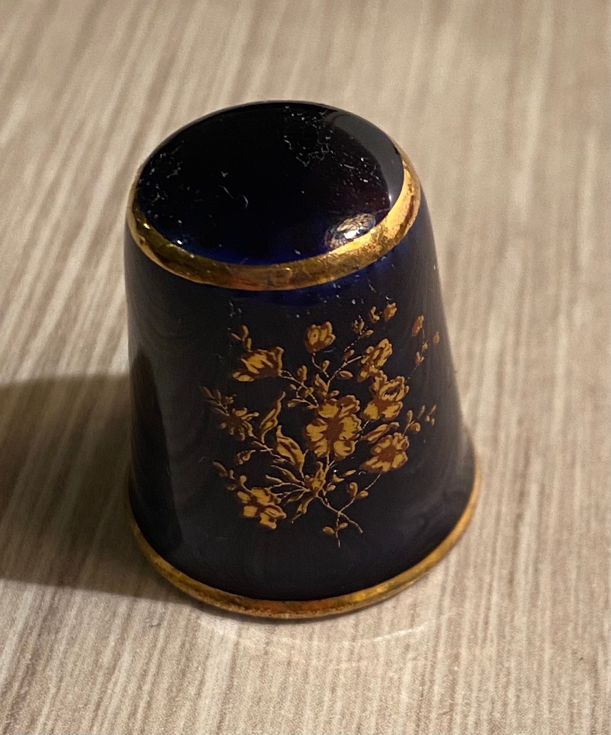 Limoges Floral Thimble French Porcelain Vintage Collectible Etsy