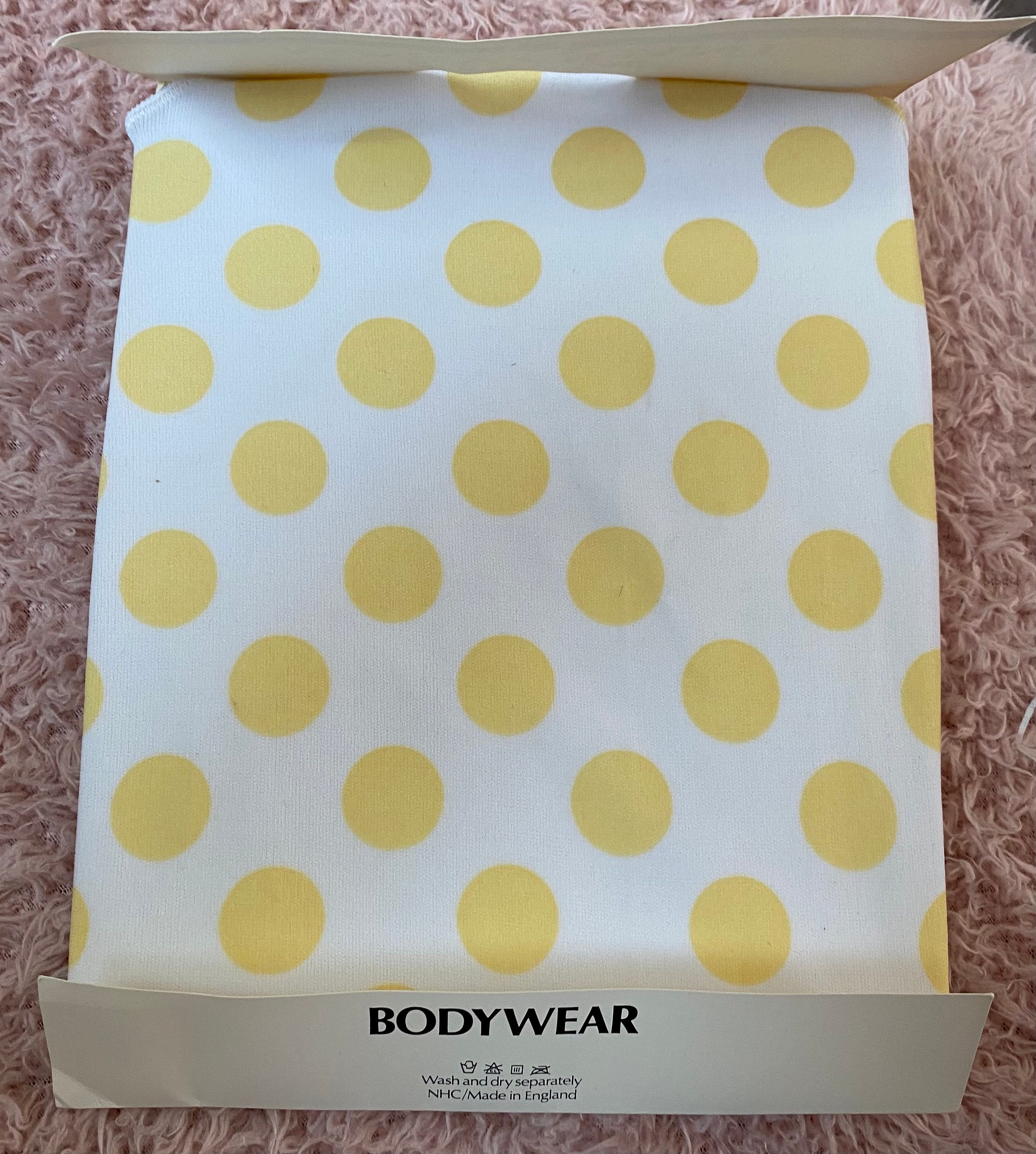 Mary Quant Body Suit Yellow Polka Dot Pattern Stretch Nylon Etsy