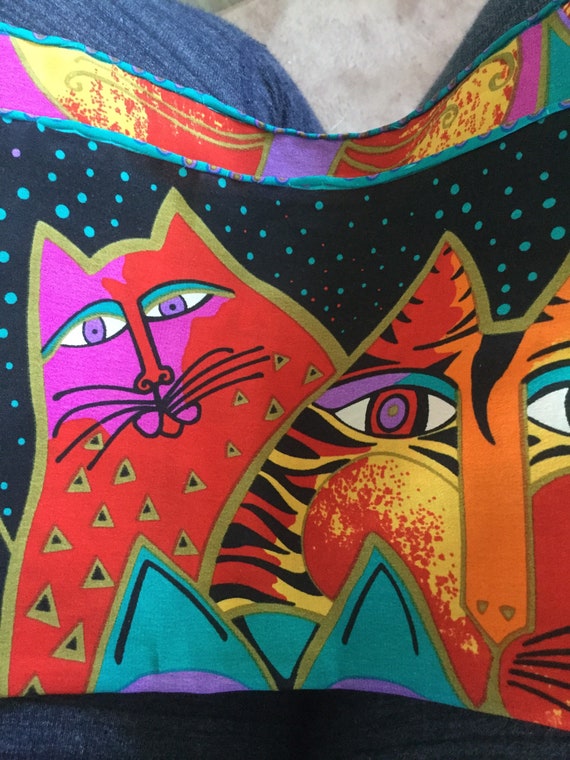 Laurel Burch Silk Scarf, Big Cats, Jungle, Vintage